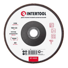 Диск шліфувальний пелюстковий Intertool BT-0223 180х22мм зерно K36
