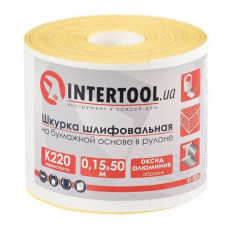 Шліфувальна шкурка Intertool BT-0824 на паперовій основі К220 115мм 50м
