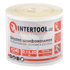 Шліфувальна шкурка Intertool BT-0825 на паперовій основі К240 115мм 50м