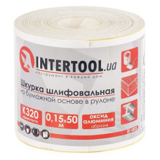 Шліфувальна шкурка Intertool BT-0826 на паперовій основі К320 115мм 50м