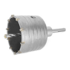 Комплект свердло корончате по бетону Intertool SD-7080 80мм плюс перехідник SDS Plus 100мм