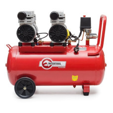 Компресор Intertool PT-0023 50л 2х0.75кВт 220В 8атм 270л/хв малошумний безмасляний 4 цил.