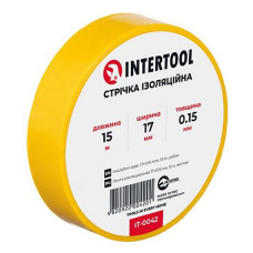 Стрічка ізоляційна Intertool IT-0042 0.15мм x 17мм x 15м жовта