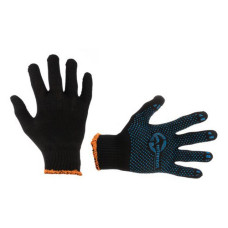 Рукавички трикотажні Intertool SP-0129 70% бавовна/30% поліестер з ПВХ точкою клас в'язки 10 чорні