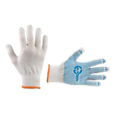 Рукавички трикотажні Intertool SP-0130 70% бавовна/30% поліестер з ПВХ точкою клас в'язки 10 білі