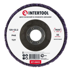 Диск зачистний Intertool BT-0603 із спіненого абразиву 125х22.2х13мм P46 T27 фіолетовий