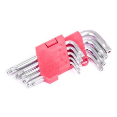 Набір Г-образних ключів Intertool HT-0604 TORX з отвором Т10-Т50 Cr-V 9шт