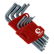 Набір Г-образних ключів Intertool HT-1831 TORX з отвором Т10-Т50 Cr-V Small 9 шт