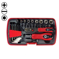 Викрутка Intertool VT-1035 з набором інструментів футляр пластиковий 35шт