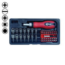 Викрутка реверсіонна Intertool НT-0441 з комплектом насадок 47 ед