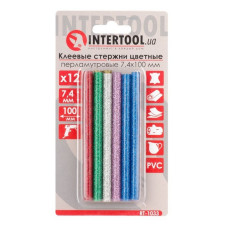 Комплект клейових стрижнів Intertool RT-1033 7.4х100мм асорті 12шт