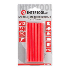 Комплект клейових стрижнів Intertool RT-1043 7.4x100мм червоні 12шт