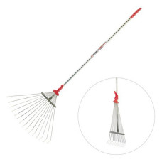 Граблі віялові Intertool FT-3008 15 прутів металева рукоятка регулювання ширини 20-65см