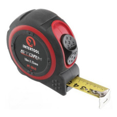 Рулетка з металевим полотном Intertool MT-0840 10м x 25мм нейлонове покриття полотна Storm
