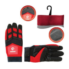 Рукавички Intertool SP-0143 Microfiber тканинні червоні з чорними вставками спандекса на долоні 10 