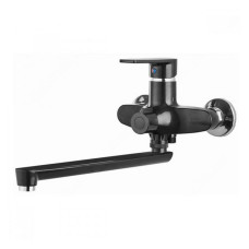 Змішувач для ванни Plamix Oscar-006 Euro Black довгий без шланга і лійки пластиковий картридж 35мм