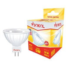 Лампа світлодіодна 220 MR16 5W 220V 3000К GU 5.3