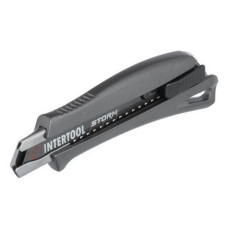 Ніж сегментний Intertool HT-0534 18мм алюмінієва рукоятка металева спрямовуюча STORM