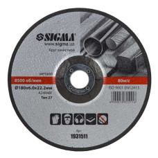 Круг зачисний по металу Sigma 1931511 180х6.0х22.2мм