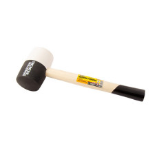 Киянка гумова Mastertool 02-0322 рукоятка з дерева 450г черно-біла