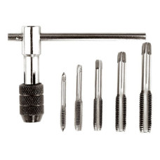Набір мітчиків Mastertool 15-1406 з Т-образним тримачем 6шт М4 М5 М6 М8 М10