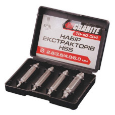 Набір для викручування зірваних гвинтів Granite 10-40-004 4шт екстрактори