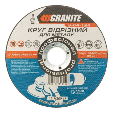 Диск абразивний відрізний Granite 8-04-124 по металу 125х2.0х22.2мм