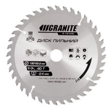Диск пильний по дереву Granite 5-18-040 180х22.2х40Т адаптер 22.2-20