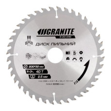 Диск пильний по дереву Granite 5-20-040 200х32х40Т адаптер 32-30 і 32-25.4