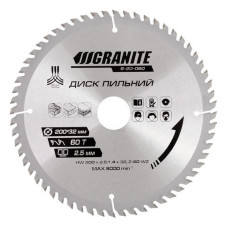 Диск пильний по дереву Granite 5-20-060 200х32х60Т адаптер 32-30 і 32-25.4