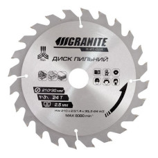 Диск пильний по дереву Granite 5-21-024 210х30х24Т адаптер 30-25.4