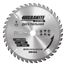 Диск пильний по дереву Granite 5-23-040 230х22.2х40Т