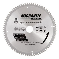 Диск пильний по дереву Granite 5-25-080 250х32х80Т адаптер 32-30 и 32-25.4 Диск пильний по дереву Granite 5-25-080 250х32х80Т адаптер 32-30 и 32-25.4