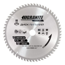 Диск пильний по дереву Granite 5-30-060 300х32х60Т адаптер 32-30 и 32-25.4 Диск пильний по дереву Granite 5-30-060 300х32х60Т адаптер 32-30 и 32-25.4
