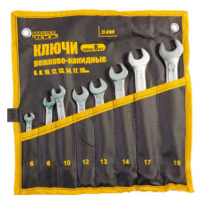 Ключі ріжково-накидні Mastertool 72-0108 набір 6 8 10 12 13 14 17 19 Prof 8шт