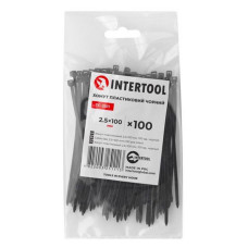 Кабельна стяжка INTERTOOL TC-2511 замикаюча нейлонова 2.5x100мм 100шт чорний