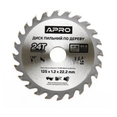 Диск пильний по дереву Apro 830101 125х22.2х24Т