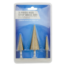 Набір свердел східчастих по металу в блістері 4-32мм 4-20мм 4-12мм