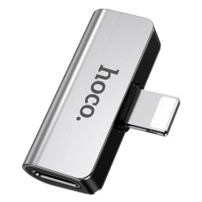 Перехідник Hoco LS24 Dual Lightning Digital Audio Converter for Apple срібло