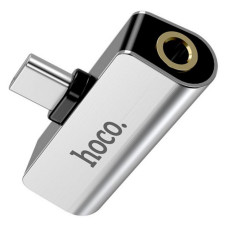 Перехідник Hoco LS26 Type-C 2-in-1 audio converter срібло