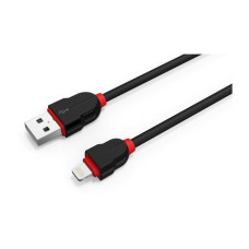 Кабель Ldnio LS-02 USB Lightning round 2A 1 2м чорний Кабель Ldnio LS-02 USB Lightning round 2A 1 2м чорний
