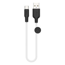 Кабель Hoco X21 Plus Silicone USB Type-C 3А 0.25м чорний з білим