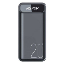 Портативний зарядний пристрій Aspor A396 PD 2USB 20000mAh чорний