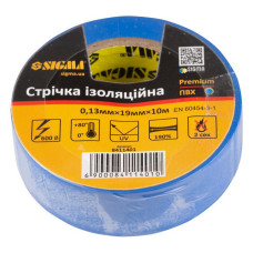Ізолента ПВХ Sigma 8411401 Premium 0.13х19мм 10м синя