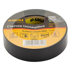 Ізолента ПВХ Sigma 8411611 Premium 0.13х19мм 20м чорна