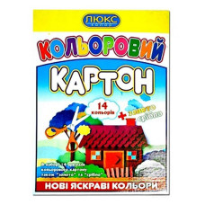 Кольоровий картон Люкс Колор ЦК-14 А4 14 кольорів Кольоровий картон Люкс Колор ЦК-14 А4 14 кольорів