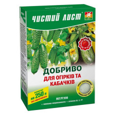 Добриво кристалічне для огірків і кабачків Чистий лист 300г Добриво кристалічне для огірків і кабачків Чистий лист 300г