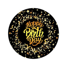 Тарілки Happy Birthday зірки дитячі паперові одноразові 18см 10шт