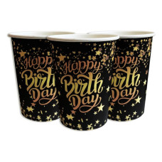 Стакан паперовий Happy Birthday дитячі одноразові зірки 250мл 10шт