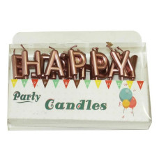 Свічки для торта Happy Birthday рожеве золото